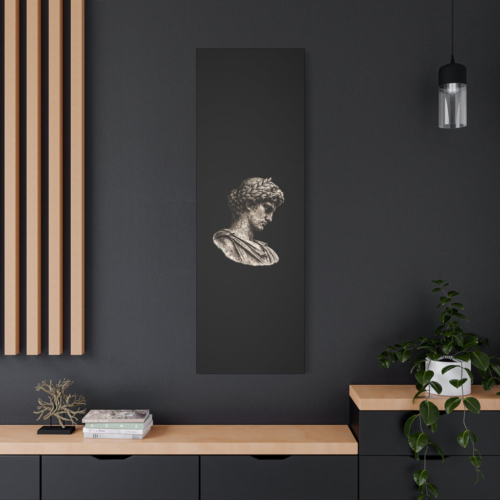 Classical Roman Bust Matte Canvas Wall Art — Stretched Gallery Canvas - Sculpted Heritage