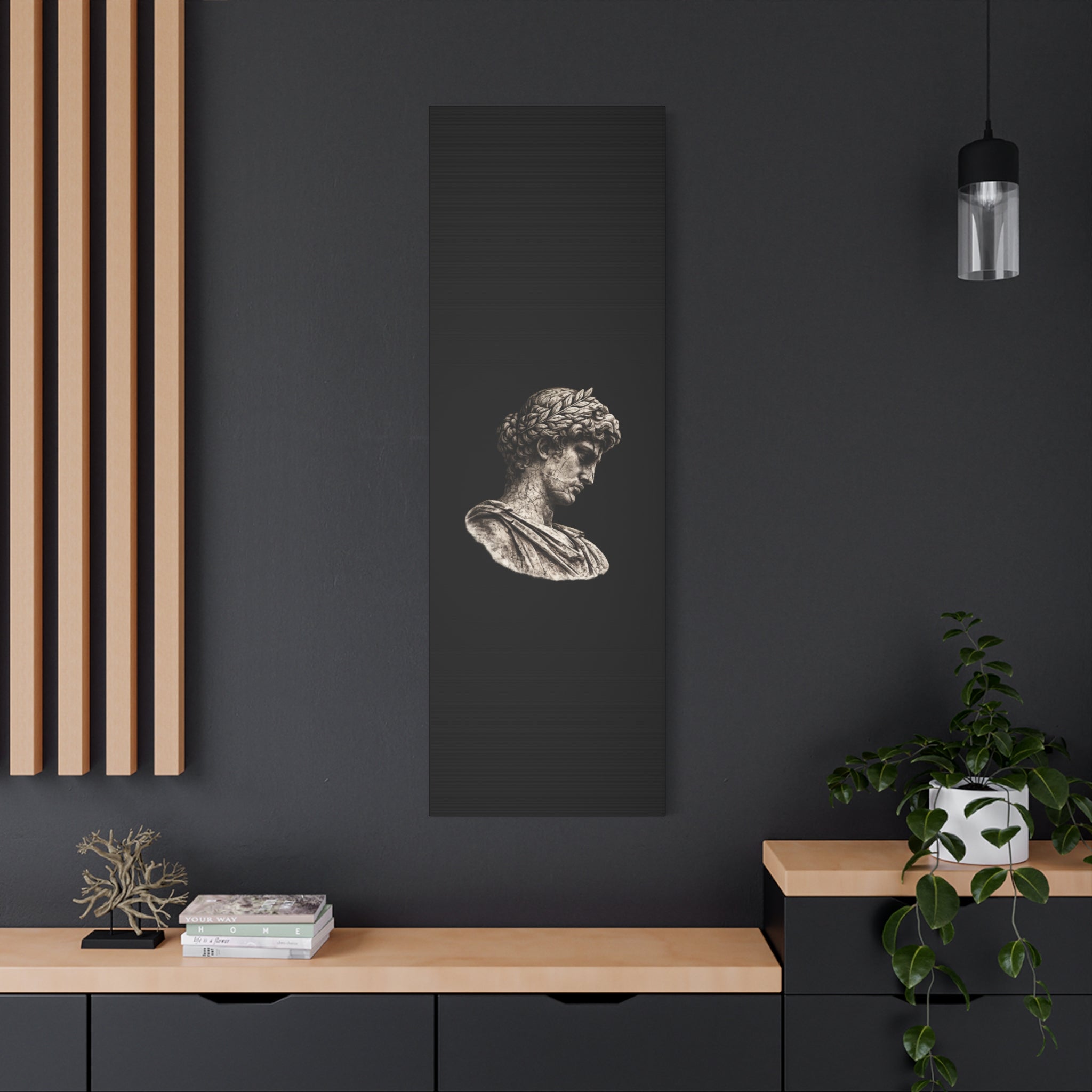 Classical Roman Bust Matte Canvas Wall Art — Stretched Gallery Canvas - Sculpted Heritage
