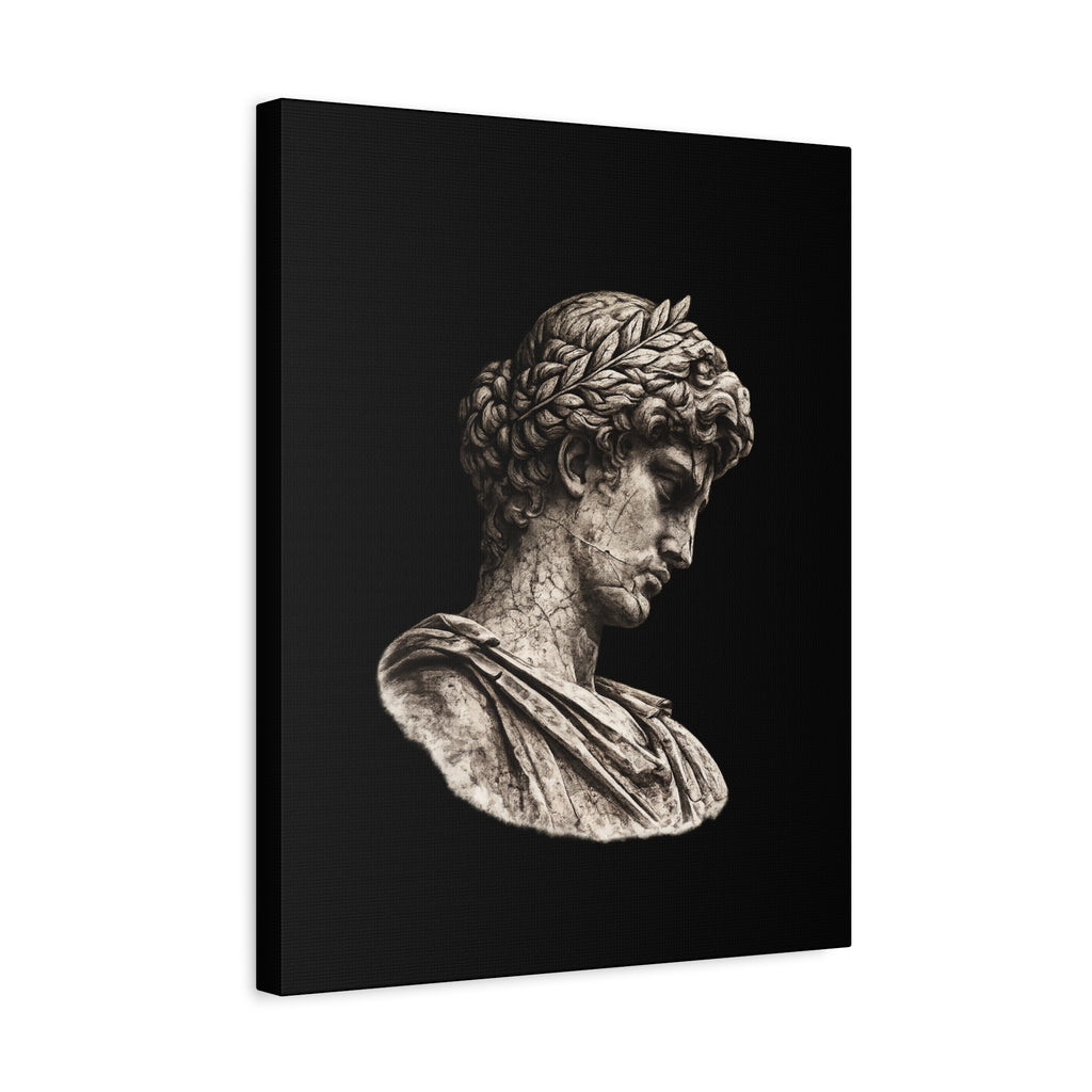 Classical Roman Bust Matte Canvas Wall Art — Stretched Gallery Canvas - Sculpted Heritage