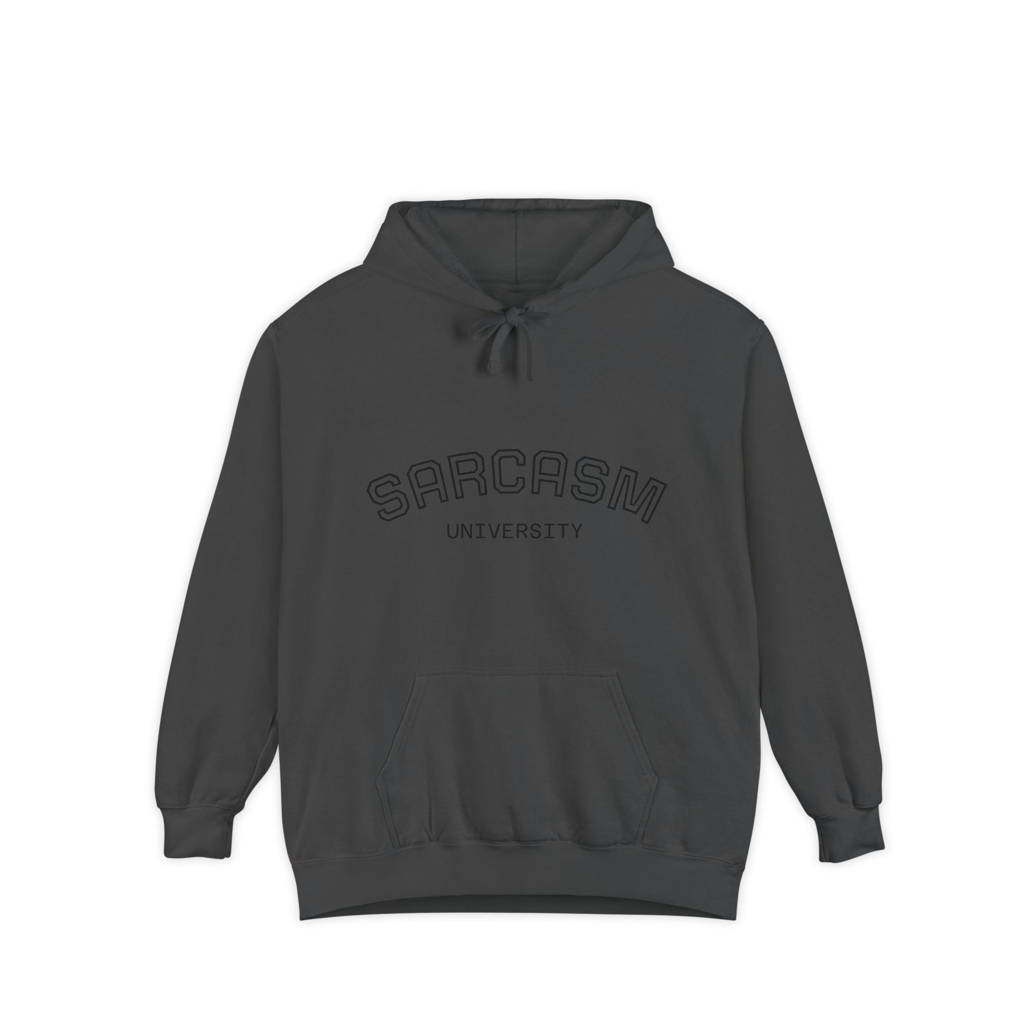 Sarcasm University Hoodie — Funny Collegiate Pullover - Sculpted Heritage
