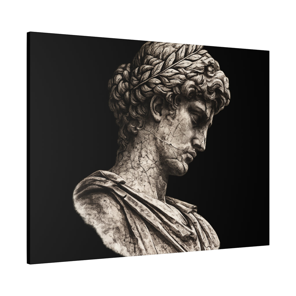Classical Roman Bust Matte Canvas Wall Art — Stretched Gallery Canvas - Sculpted Heritage