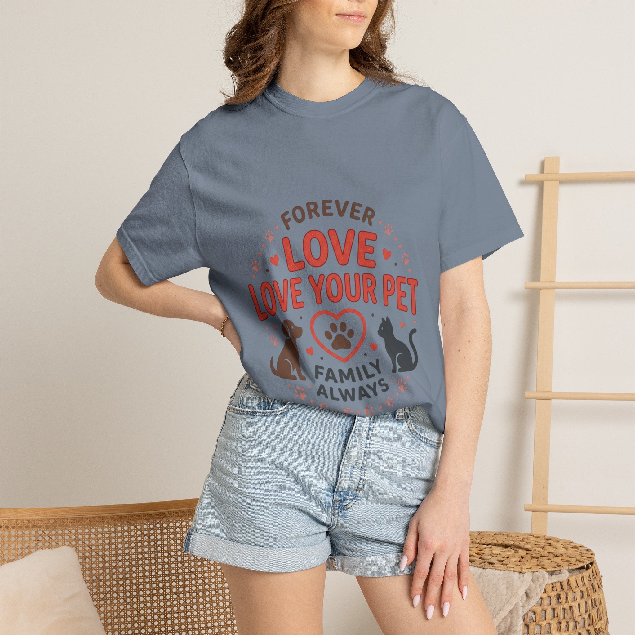 Love Your Pet T-Shirt — "Forever Love, Family Always" Pet Lover Tee - Sculpted Heritage