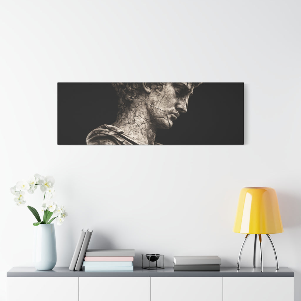 Classical Roman Bust Matte Canvas Wall Art — Stretched Gallery Canvas - Sculpted Heritage