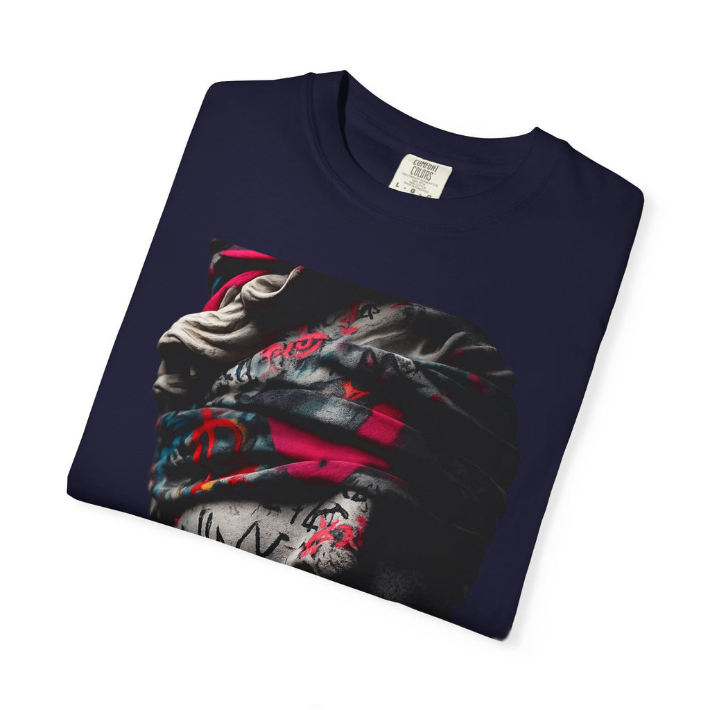Sculpted Heritage T-Shirt — Street Art Blindfolded Bust Design - Sculpted Heritage