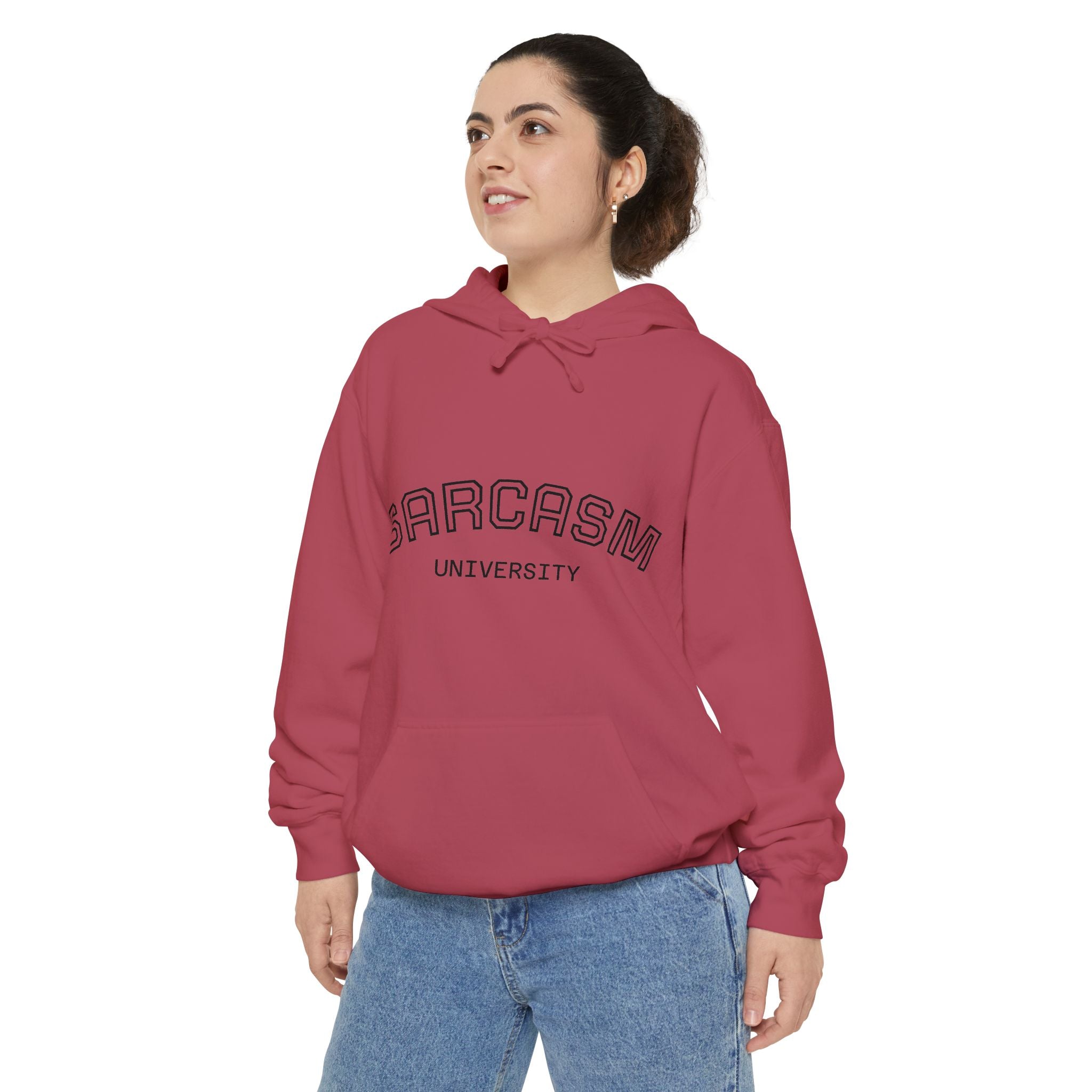 Sarcasm University Hoodie — Funny Collegiate Pullover - Sculpted Heritage