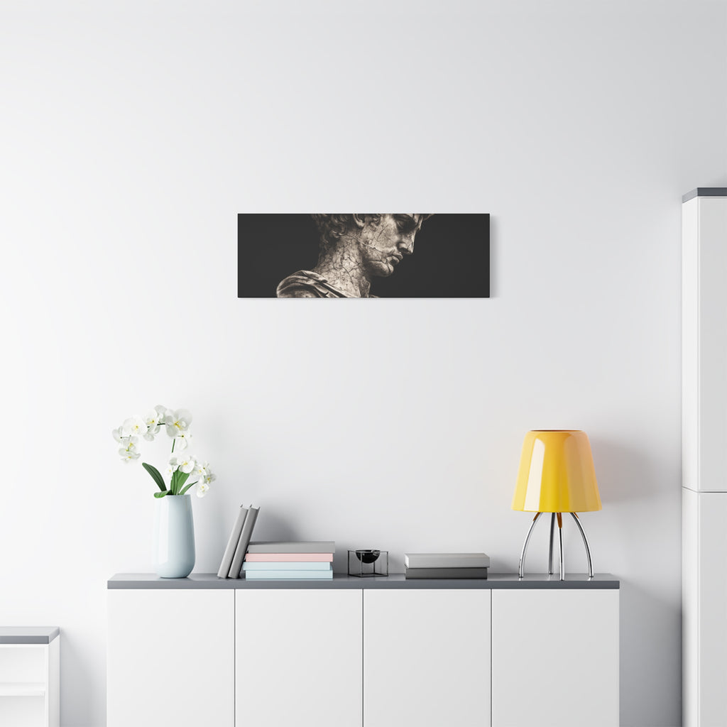 Classical Roman Bust Matte Canvas Wall Art — Stretched Gallery Canvas - Sculpted Heritage