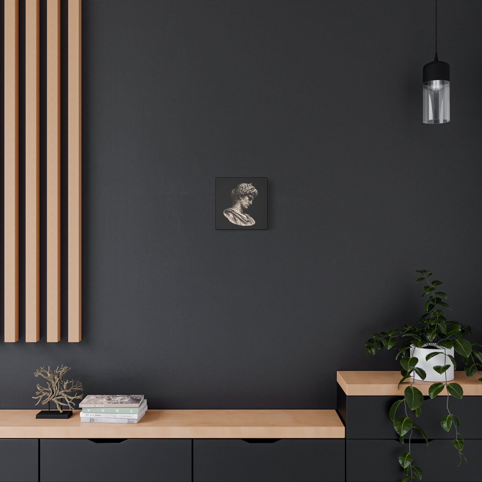 Classical Roman Bust Matte Canvas Wall Art — Stretched Gallery Canvas - Sculpted Heritage