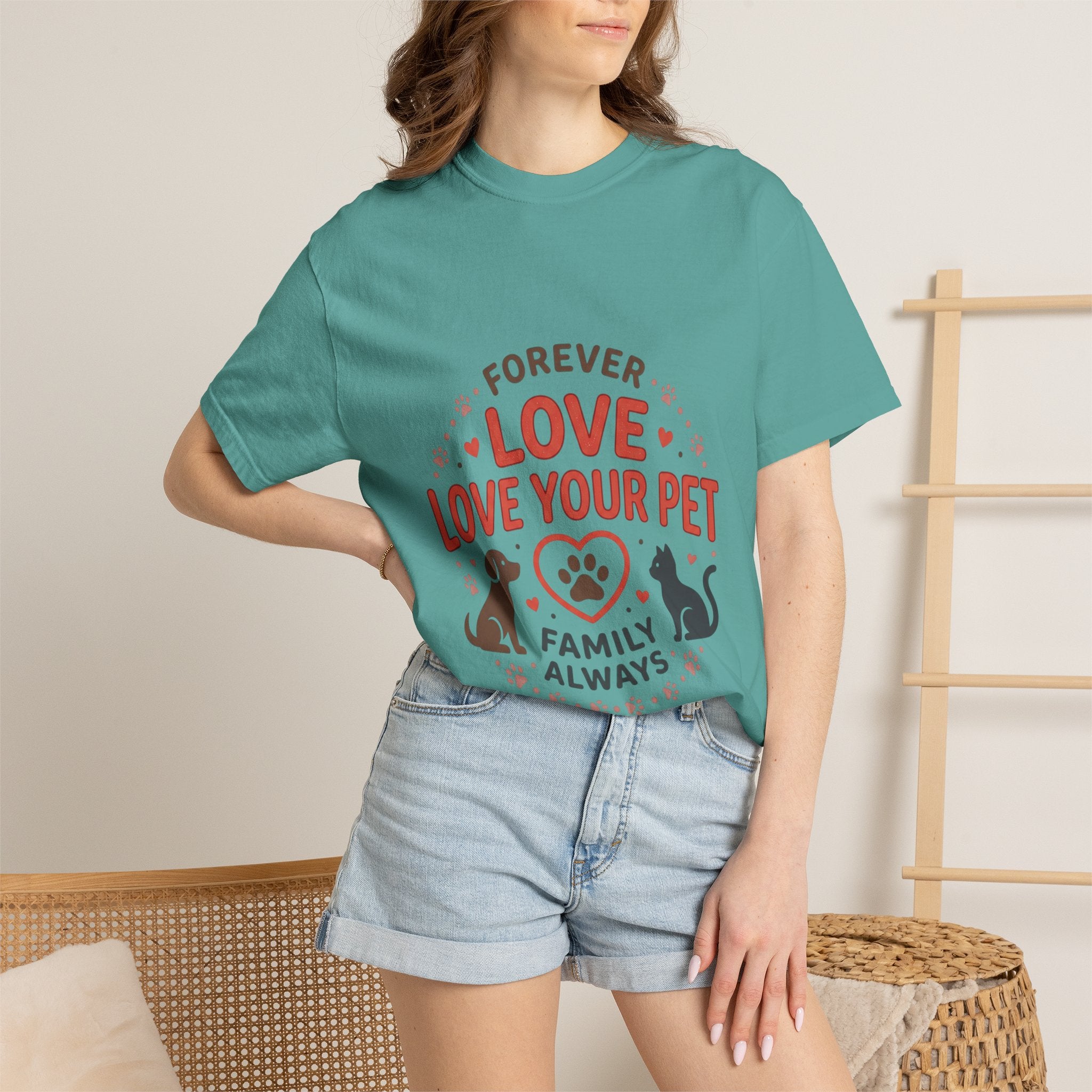 Love Your Pet T-Shirt — "Forever Love, Family Always" Pet Lover Tee - Sculpted Heritage