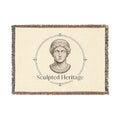 Sculpted Heritage Woven Blanket — Classical Bust Throw Blanket - Sculpted Heritage