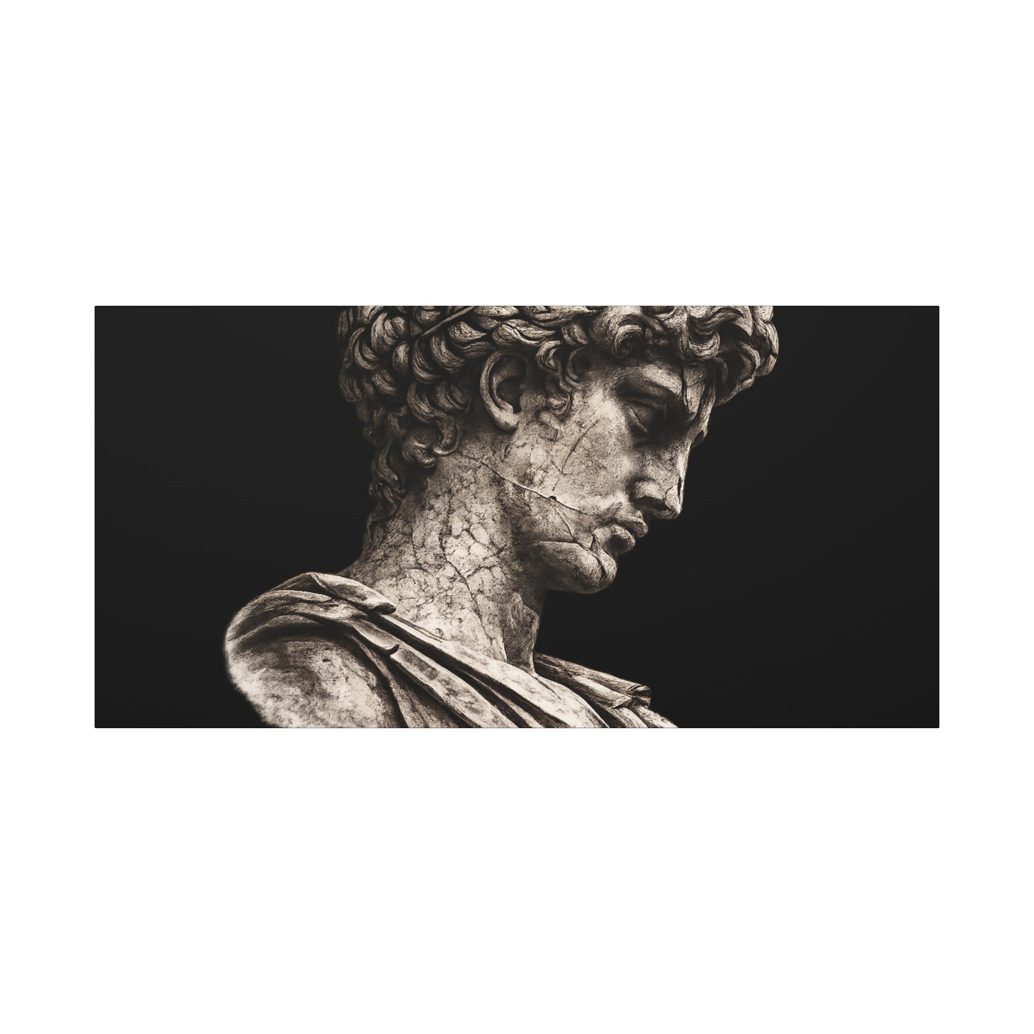 Classical Roman Bust Matte Canvas Wall Art — Stretched Gallery Canvas - Sculpted Heritage