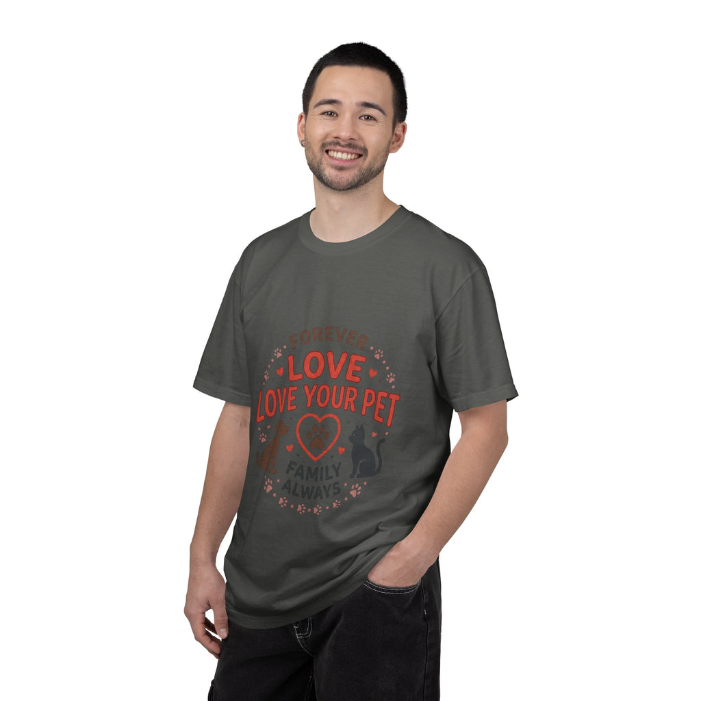 Love Your Pet T-Shirt — "Forever Love, Family Always" Pet Lover Tee - Sculpted Heritage