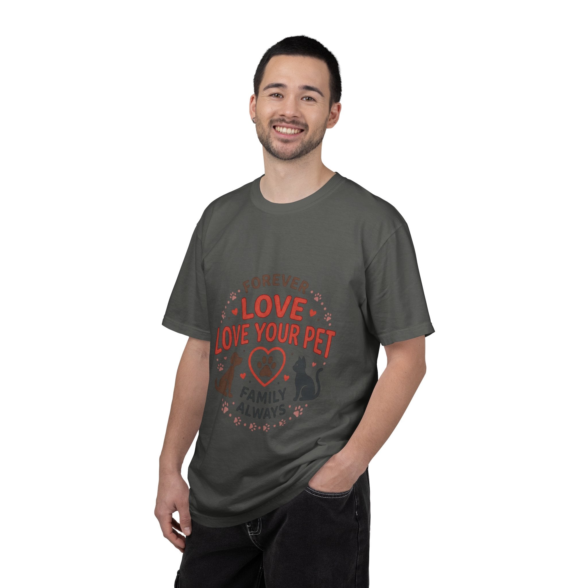 Love Your Pet T-Shirt — "Forever Love, Family Always" Pet Lover Tee - Sculpted Heritage