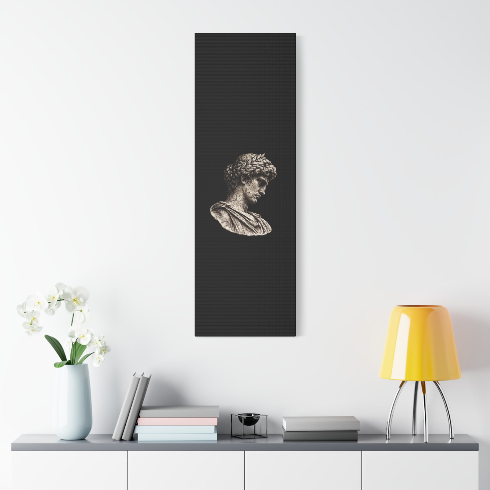Classical Roman Bust Matte Canvas Wall Art — Stretched Gallery Canvas - Sculpted Heritage