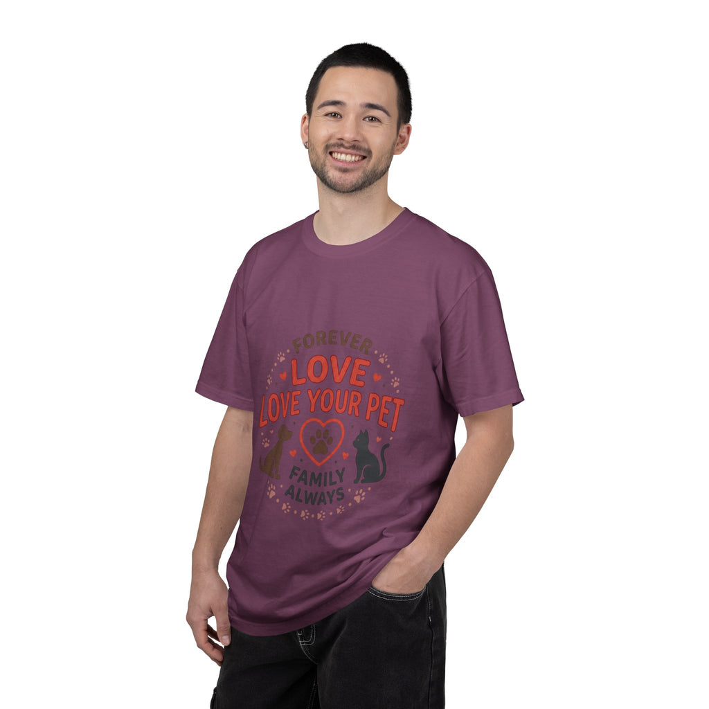 Love Your Pet T-Shirt — "Forever Love, Family Always" Pet Lover Tee - Sculpted Heritage