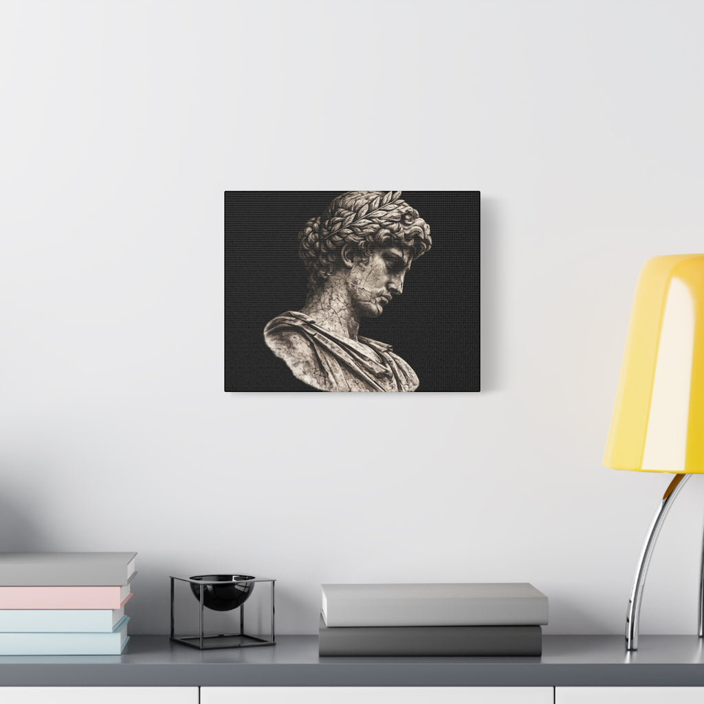 Classical Roman Bust Matte Canvas Wall Art — Stretched Gallery Canvas - Sculpted Heritage