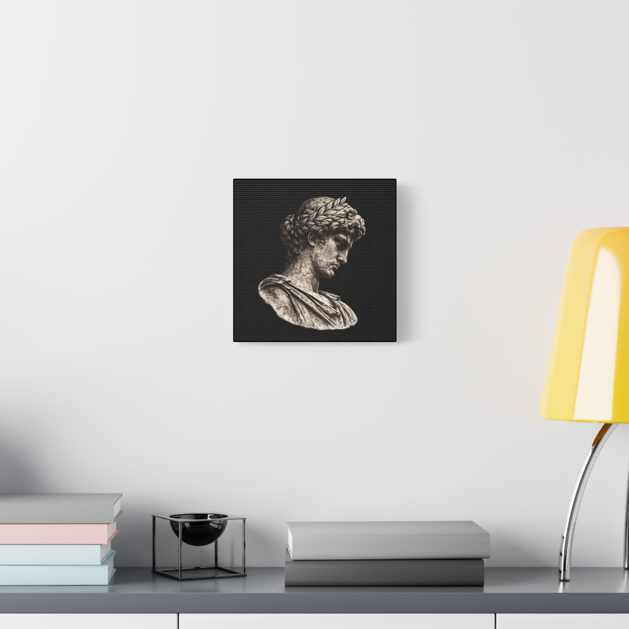 Classical Roman Bust Matte Canvas Wall Art — Stretched Gallery Canvas - Sculpted Heritage