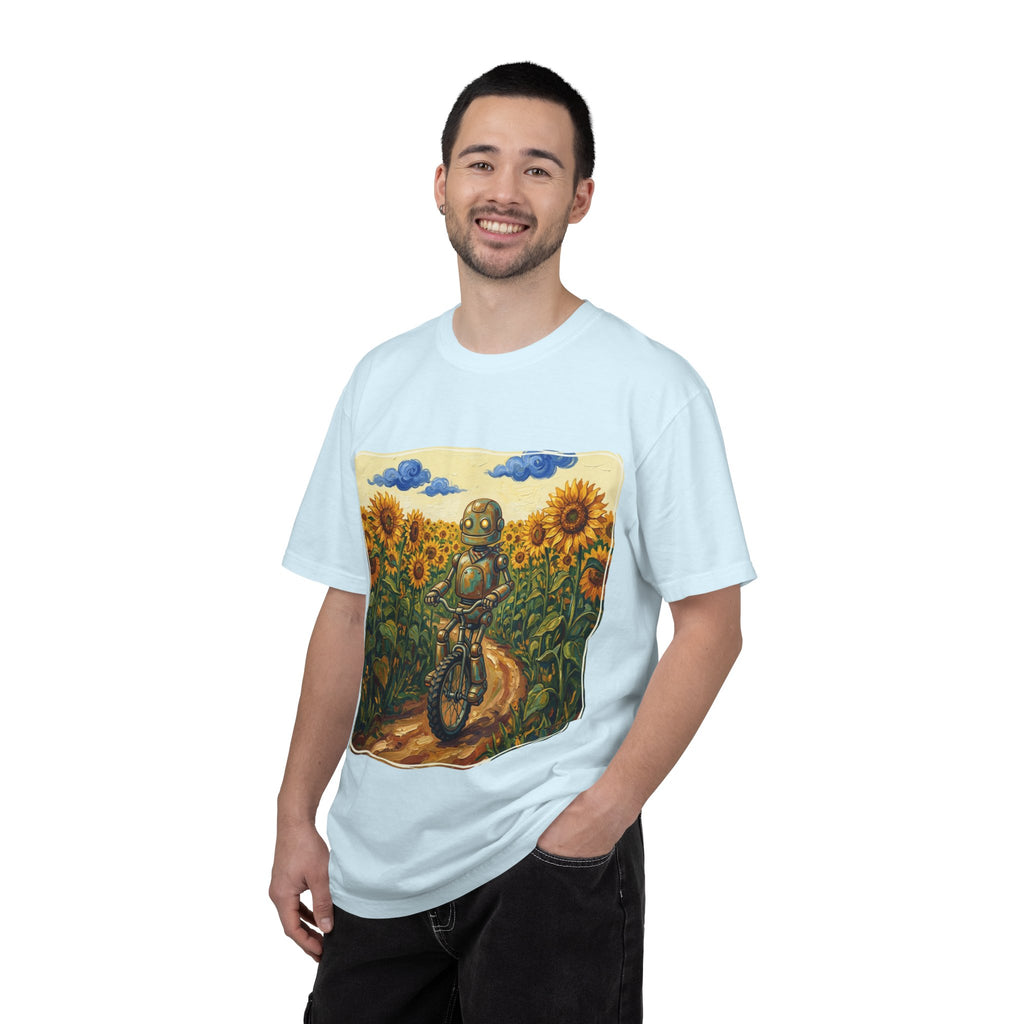 Sunflower Path Robot Biker T-Shirt - Sculpted Heritage