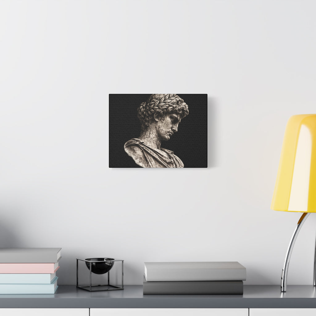 Classical Roman Bust Matte Canvas Wall Art — Stretched Gallery Canvas - Sculpted Heritage