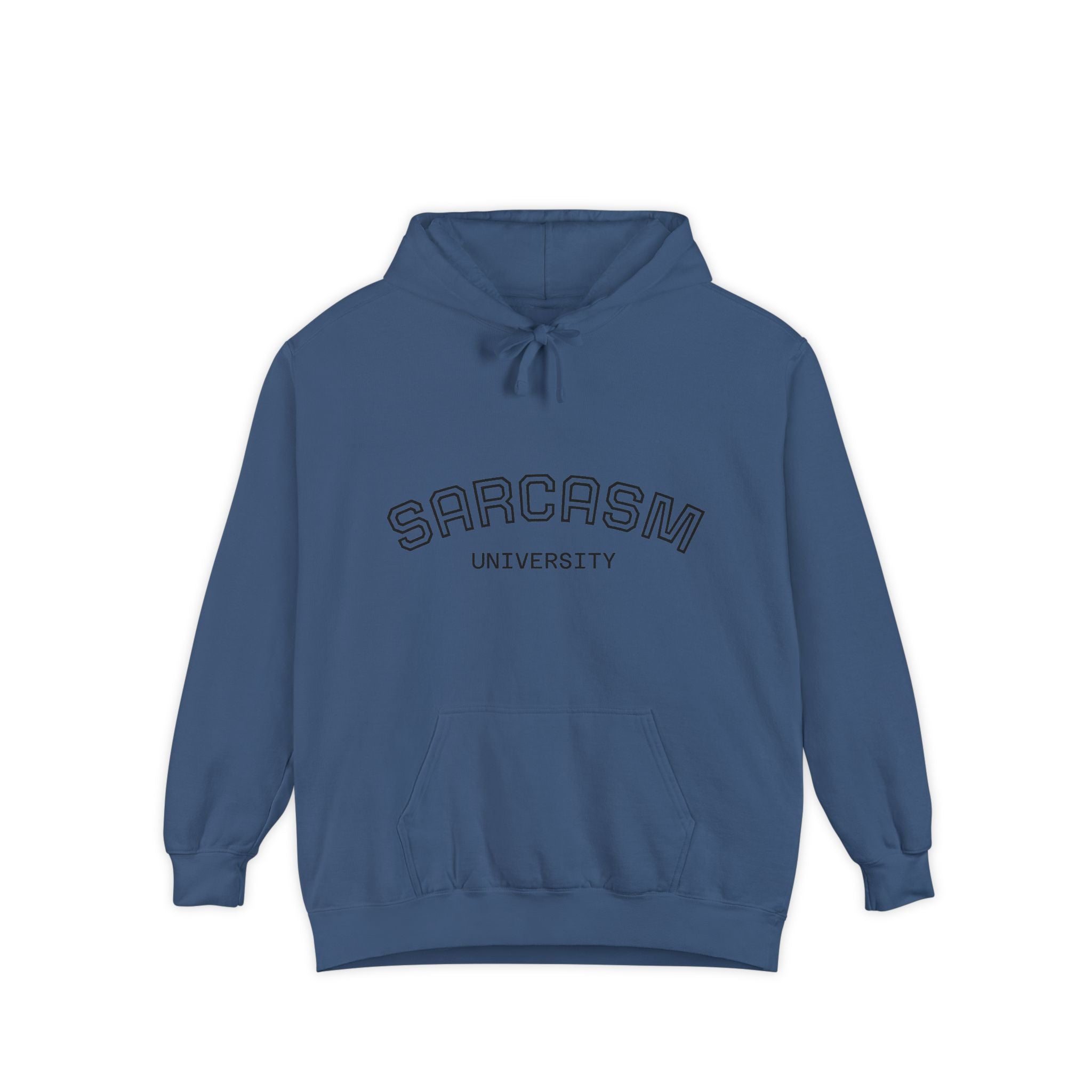 Sarcasm University Hoodie — Funny Collegiate Pullover - Sculpted Heritage