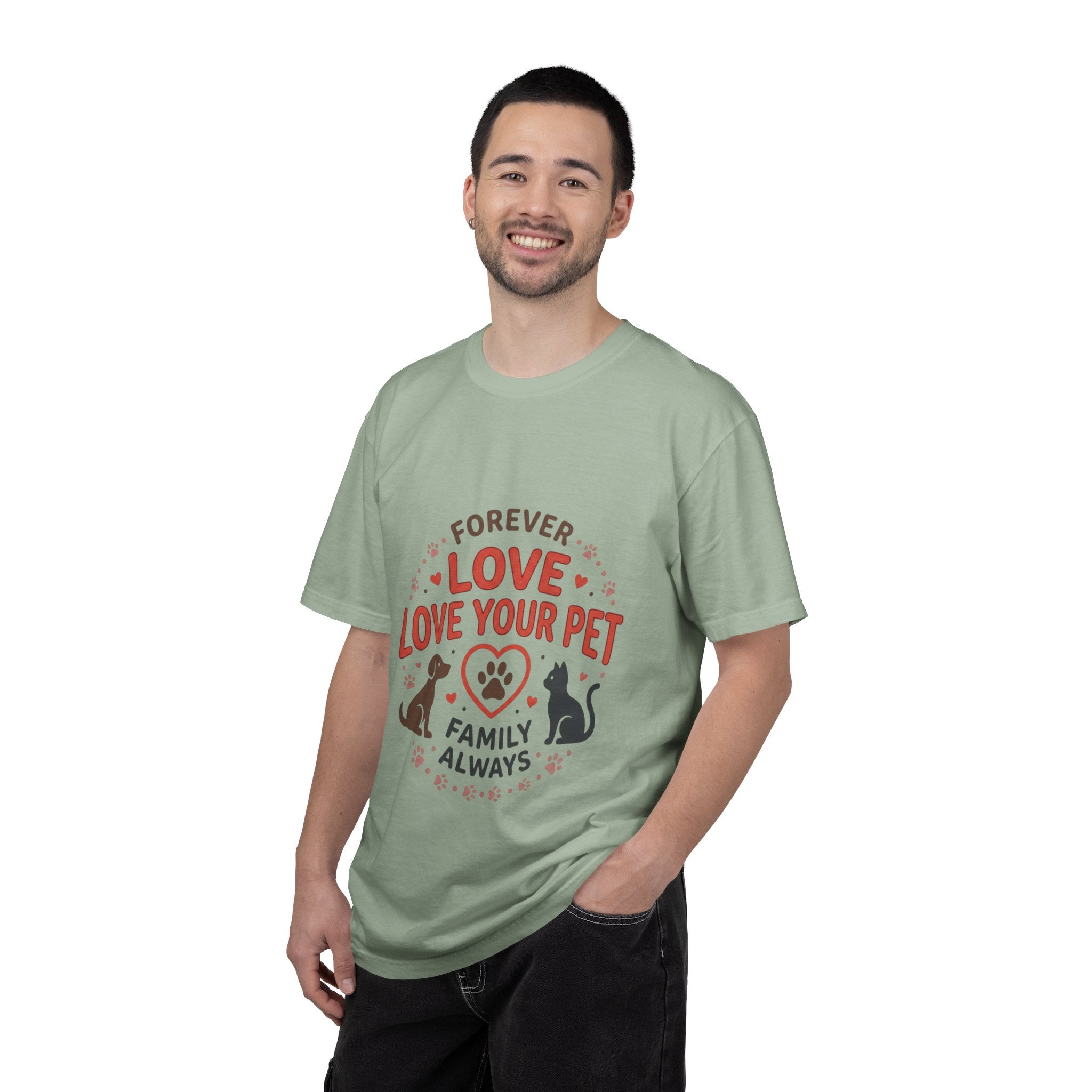Love Your Pet T-Shirt — "Forever Love, Family Always" Pet Lover Tee - Sculpted Heritage