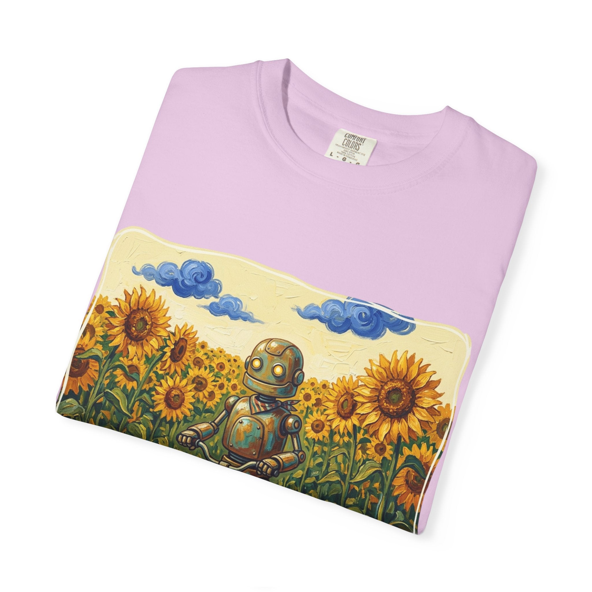 Sunflower Path Robot Biker T-Shirt - Sculpted Heritage