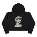 Cropped Hoodie with Michelangelo David Bust Print — Minimalist Artwear - Sculpted Heritage