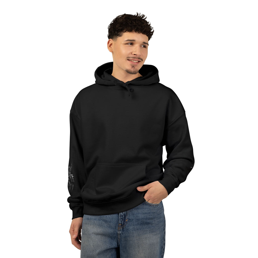 Moody Black Dog Photo Print Hoodie - Sculpted Heritage