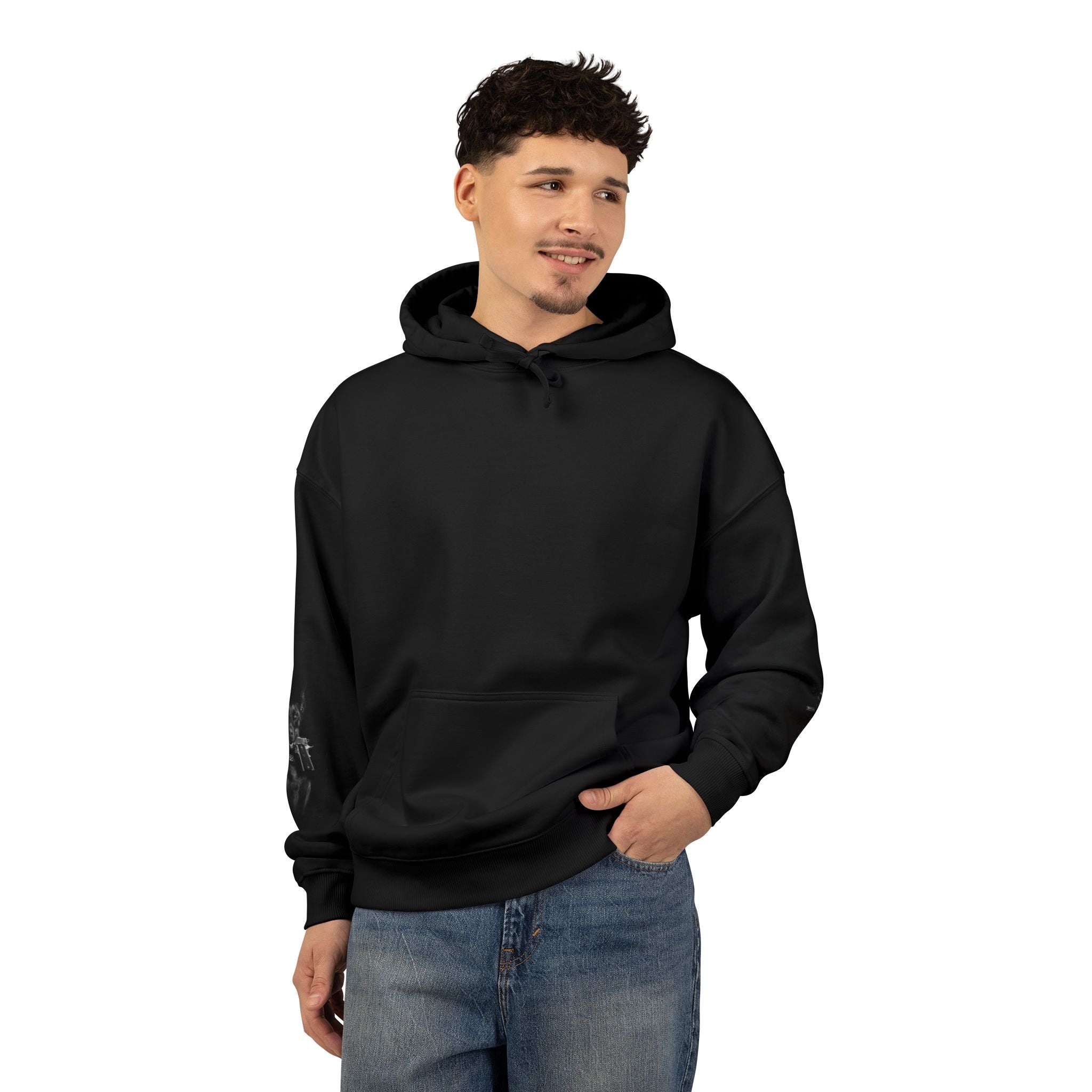 Moody Black Dog Photo Print Hoodie - Sculpted Heritage