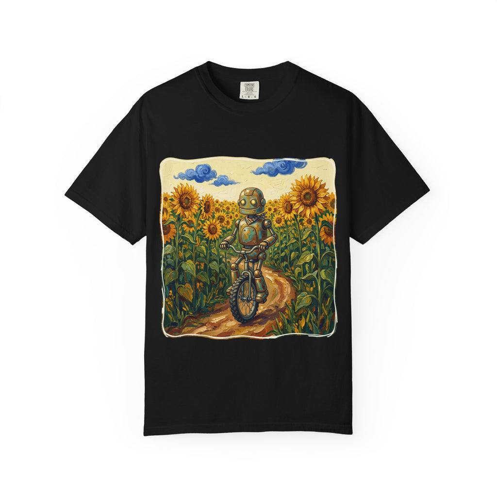 Sunflower Path Robot Biker T-Shirt - Sculpted Heritage