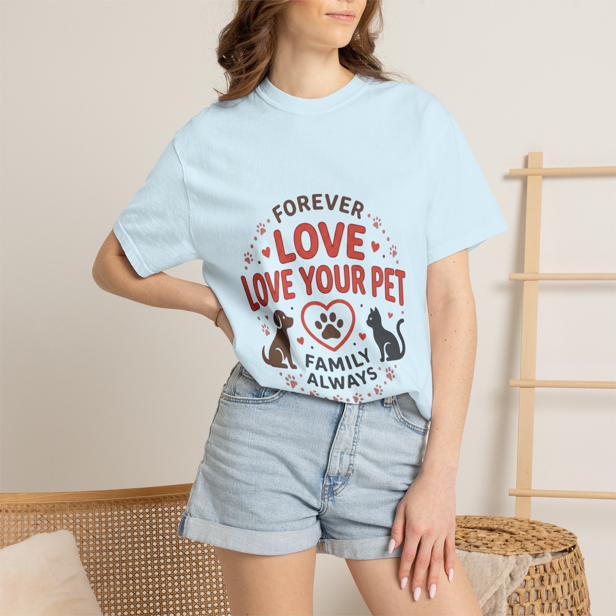 Love Your Pet T-Shirt — "Forever Love, Family Always" Pet Lover Tee - Sculpted Heritage