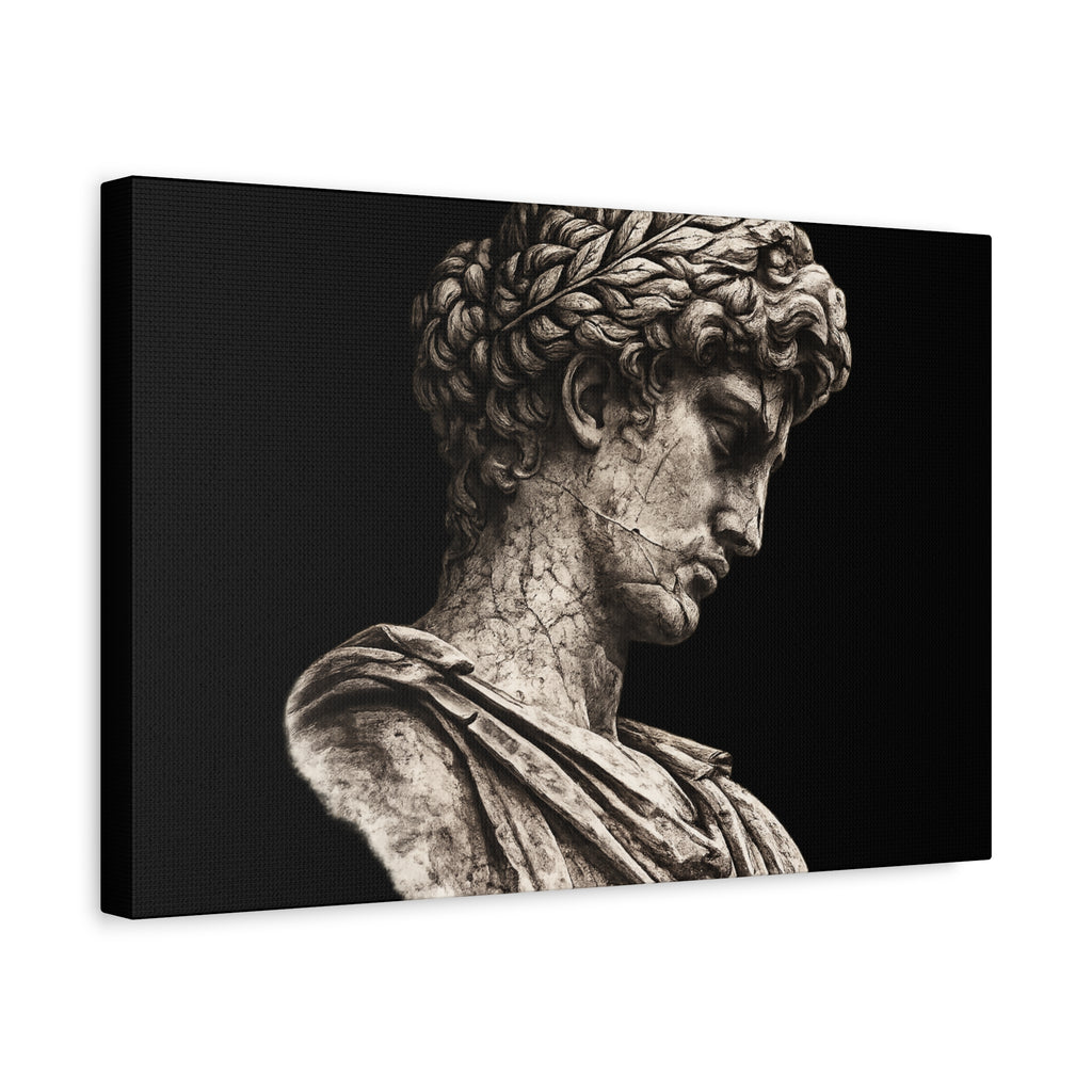 Classical Roman Bust Matte Canvas Wall Art — Stretched Gallery Canvas - Sculpted Heritage
