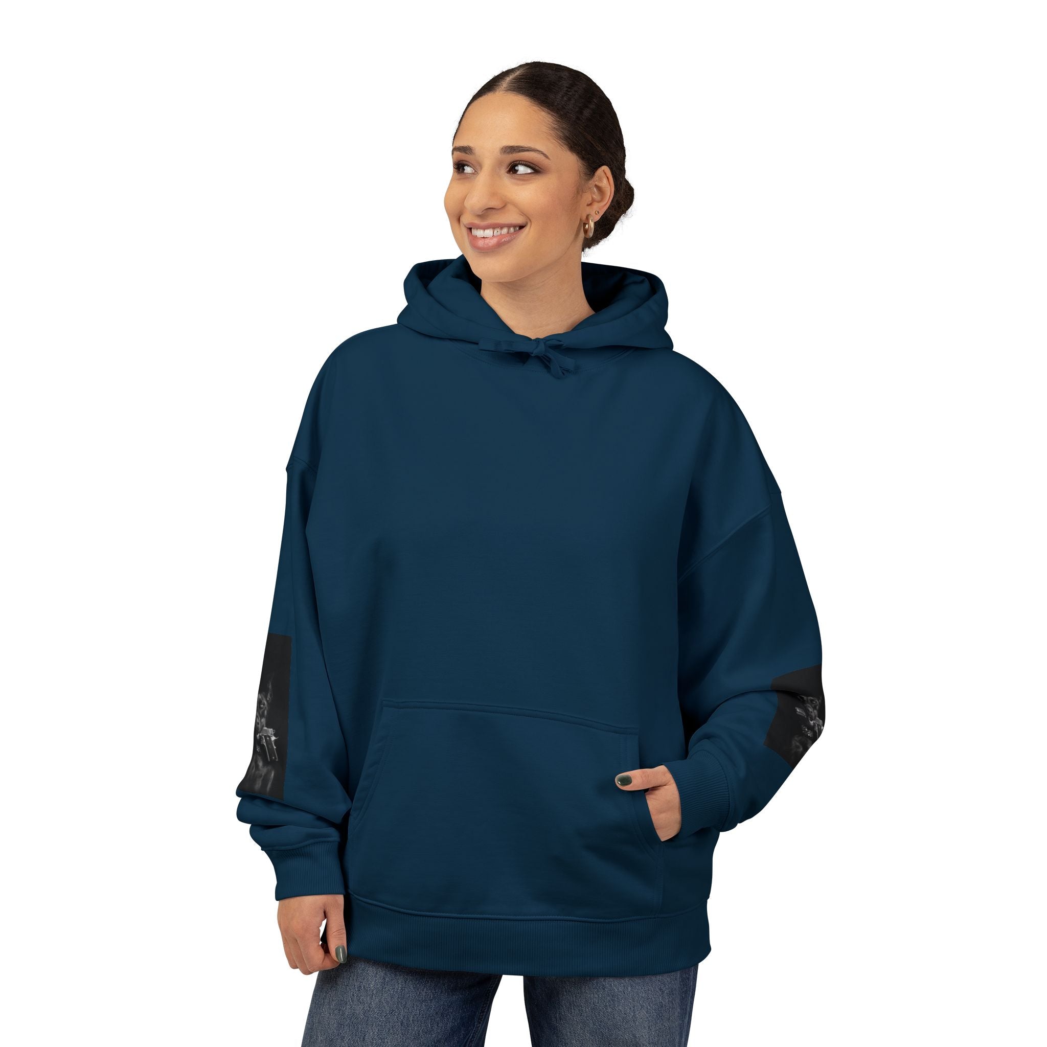 Moody Black Dog Photo Print Hoodie - Sculpted Heritage