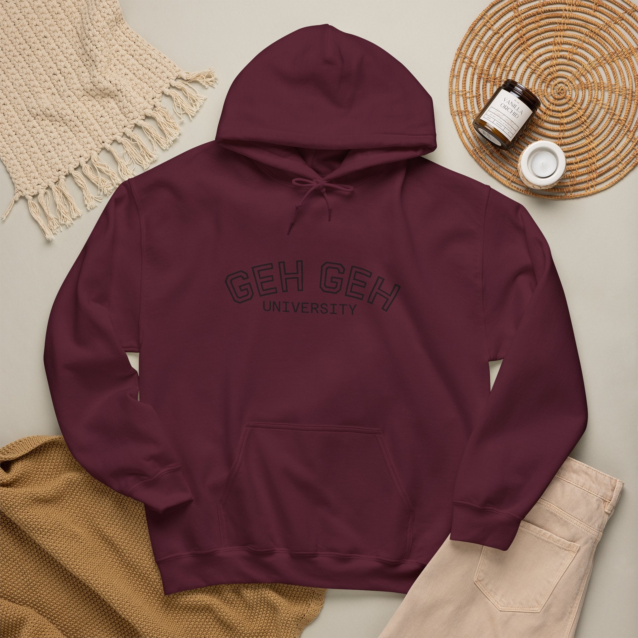 GHE-GHE University Hoodie — Minimal Collegiate Pullover - Sculpted Heritage