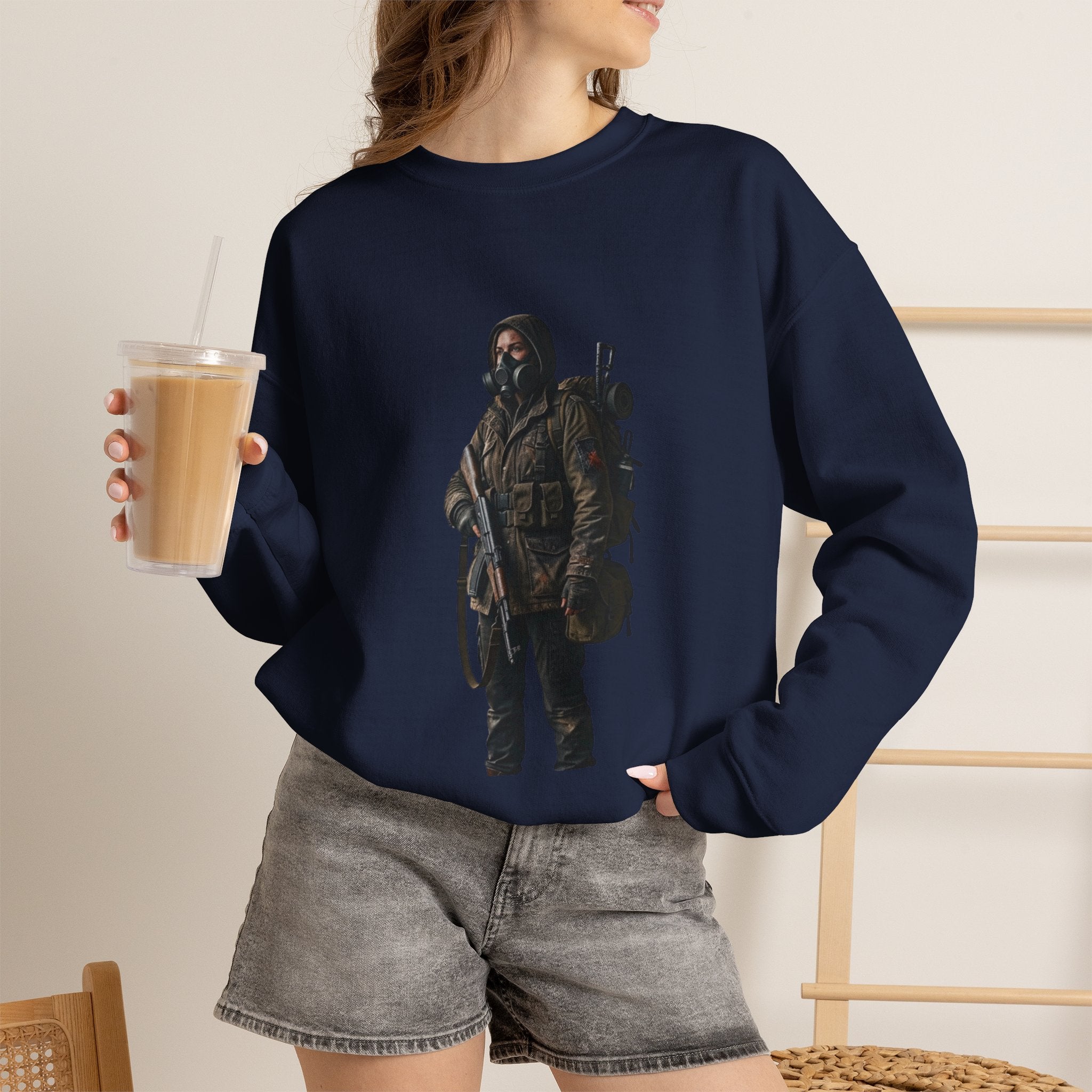 Post-ApocalypticSculpted Heritage Sweatshirt — Ranger Figure Graphic - Sculpted Heritage