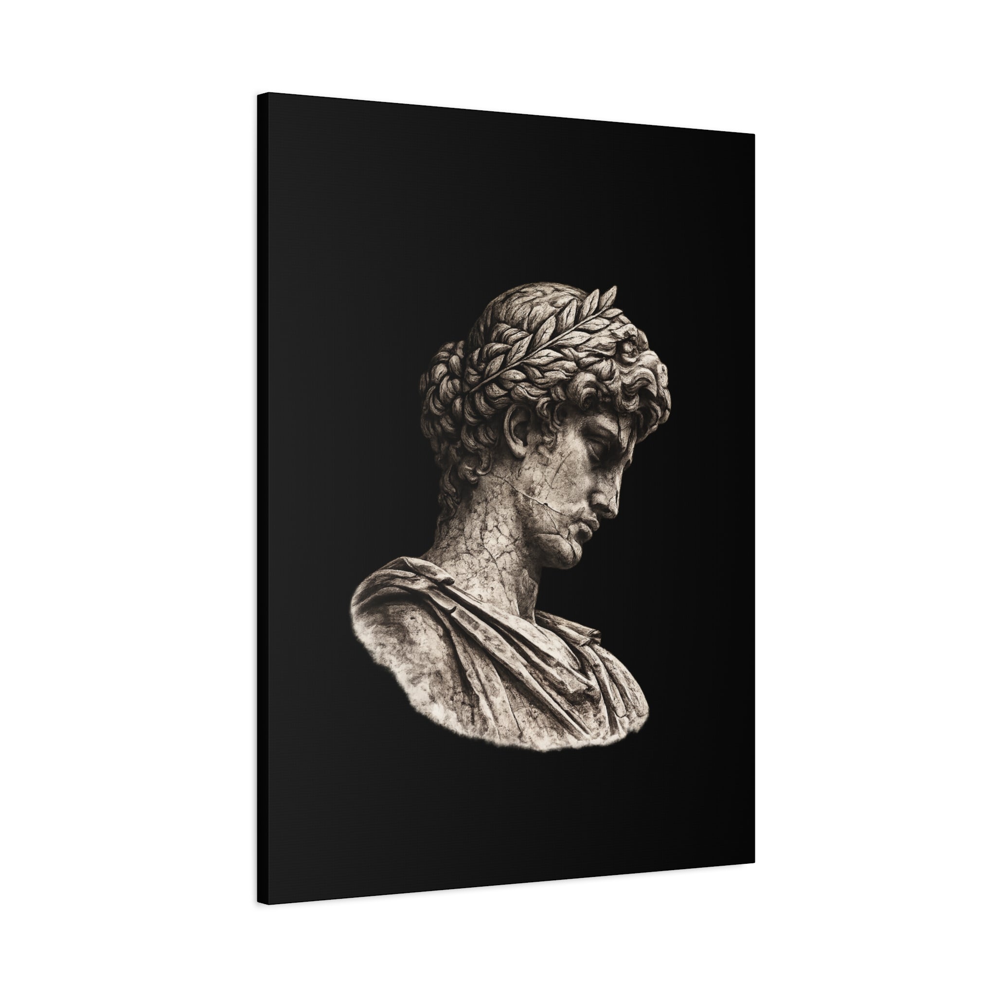 Classical Roman Bust Matte Canvas Wall Art — Stretched Gallery Canvas - Sculpted Heritage
