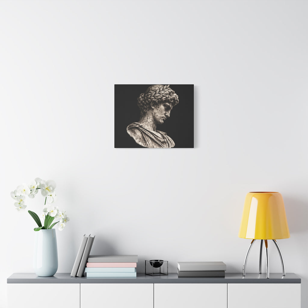 Classical Roman Bust Matte Canvas Wall Art — Stretched Gallery Canvas - Sculpted Heritage