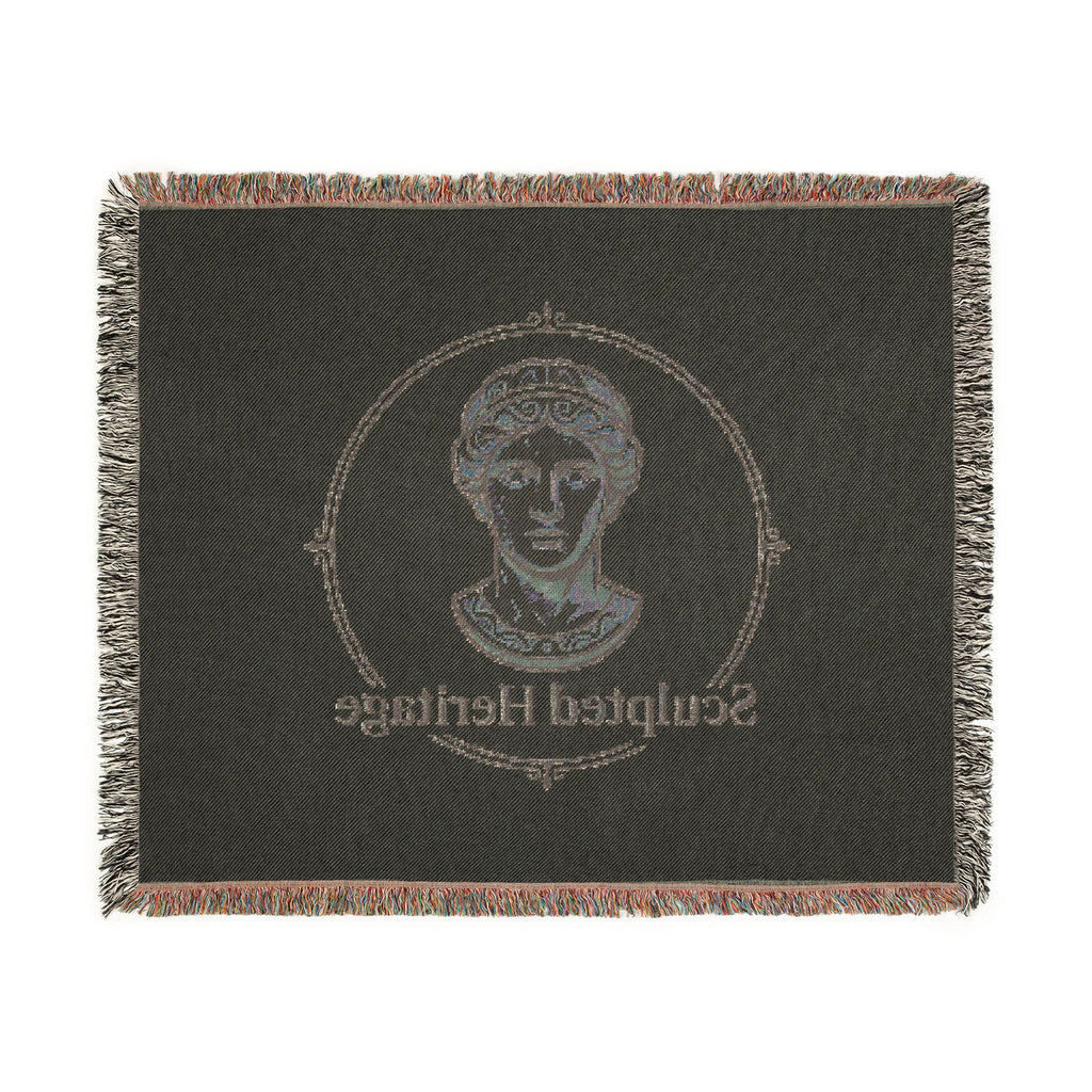 Sculpted Heritage Woven Blanket — Classical Bust Throw Blanket - Sculpted Heritage