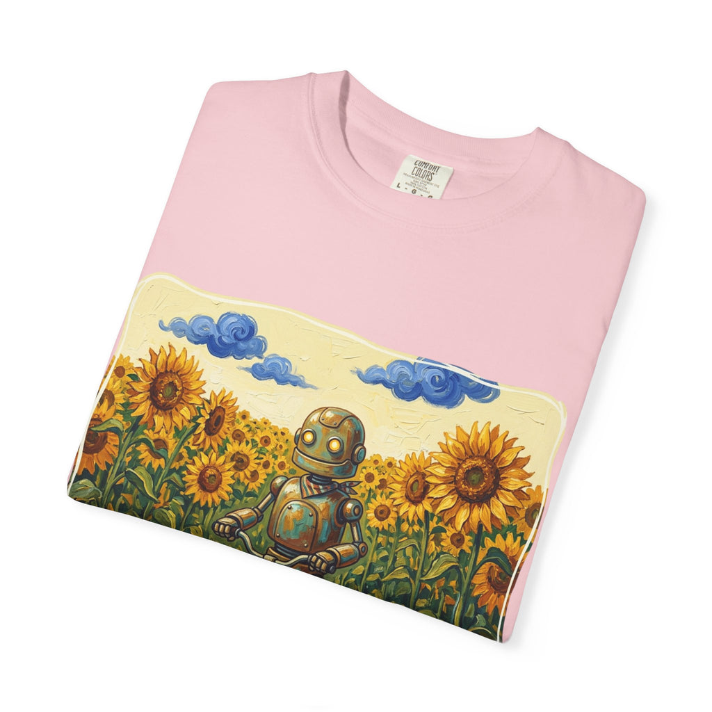 Sunflower Path Robot Biker T-Shirt - Sculpted Heritage