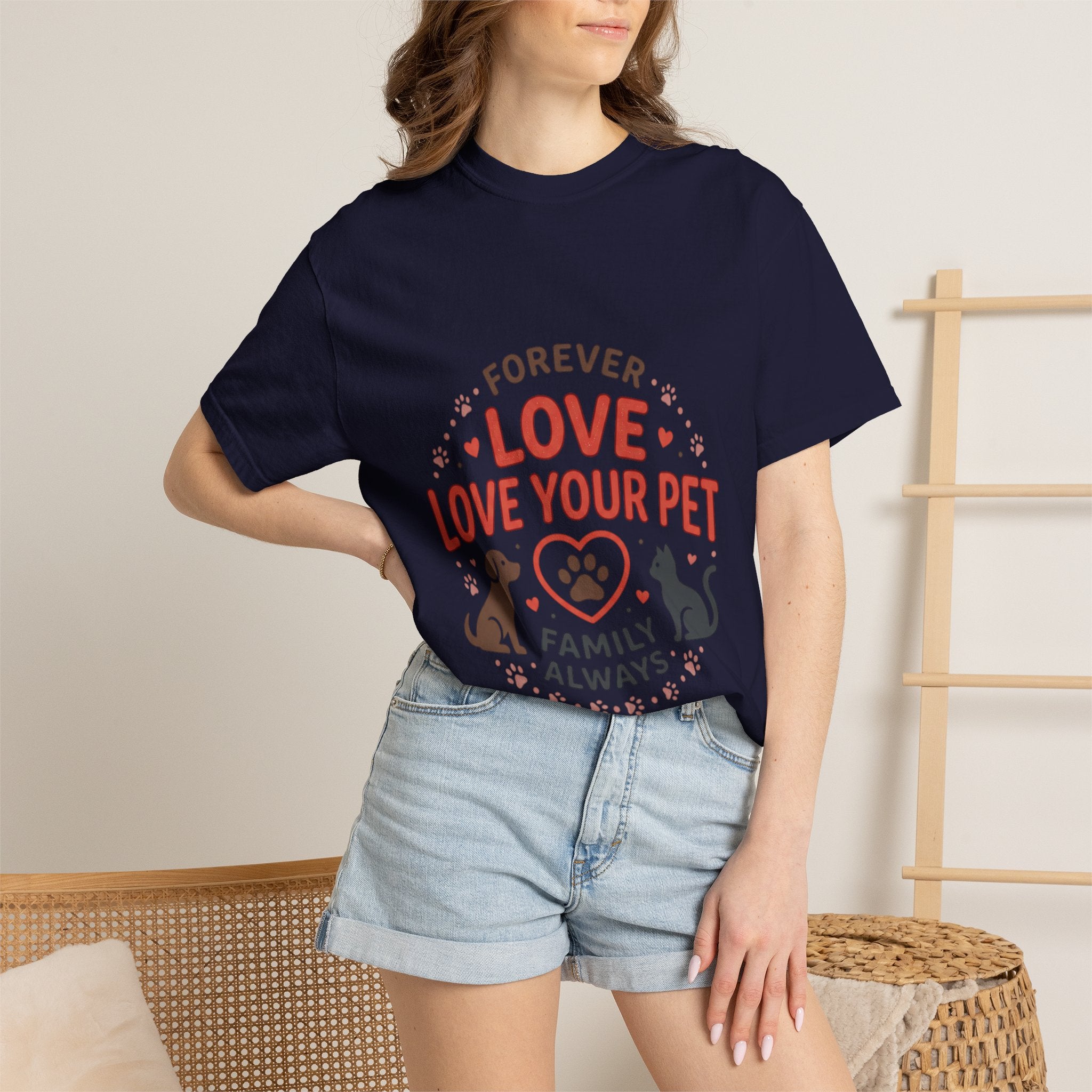 Love Your Pet T-Shirt — "Forever Love, Family Always" Pet Lover Tee - Sculpted Heritage