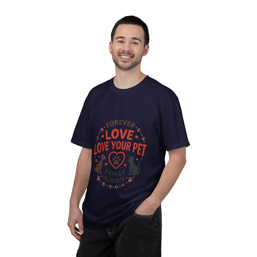 Love Your Pet T-Shirt — "Forever Love, Family Always" Pet Lover Tee - Sculpted Heritage