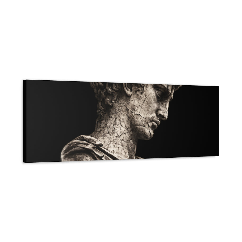 Classical Roman Bust Matte Canvas Wall Art — Stretched Gallery Canvas - Sculpted Heritage