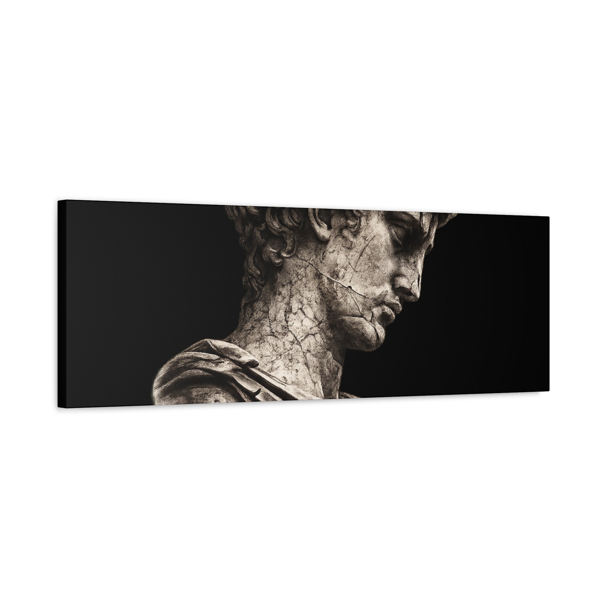 Classical Roman Bust Matte Canvas Wall Art — Stretched Gallery Canvas - Sculpted Heritage