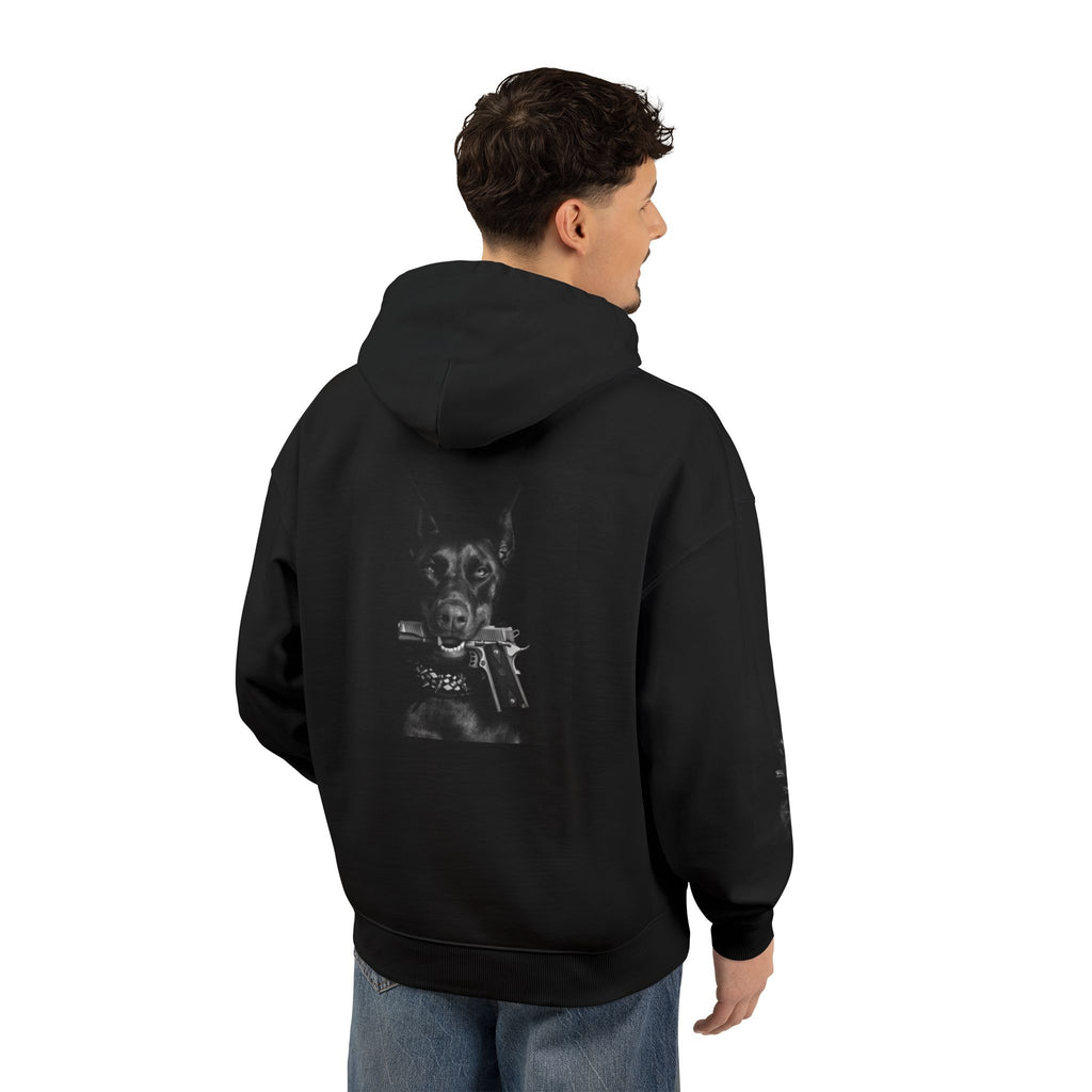 Moody Black Dog Photo Print Hoodie - Sculpted Heritage