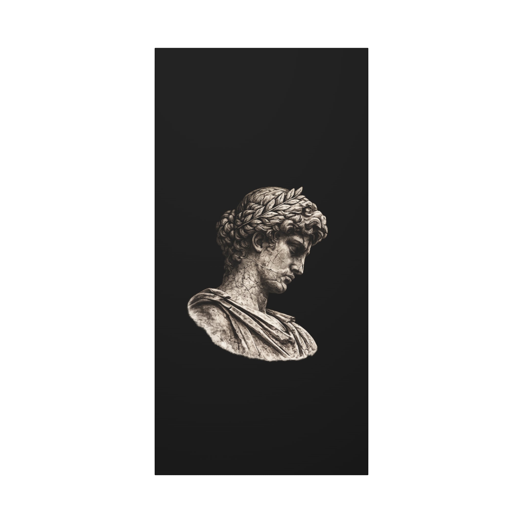 Classical Roman Bust Matte Canvas Wall Art — Stretched Gallery Canvas - Sculpted Heritage