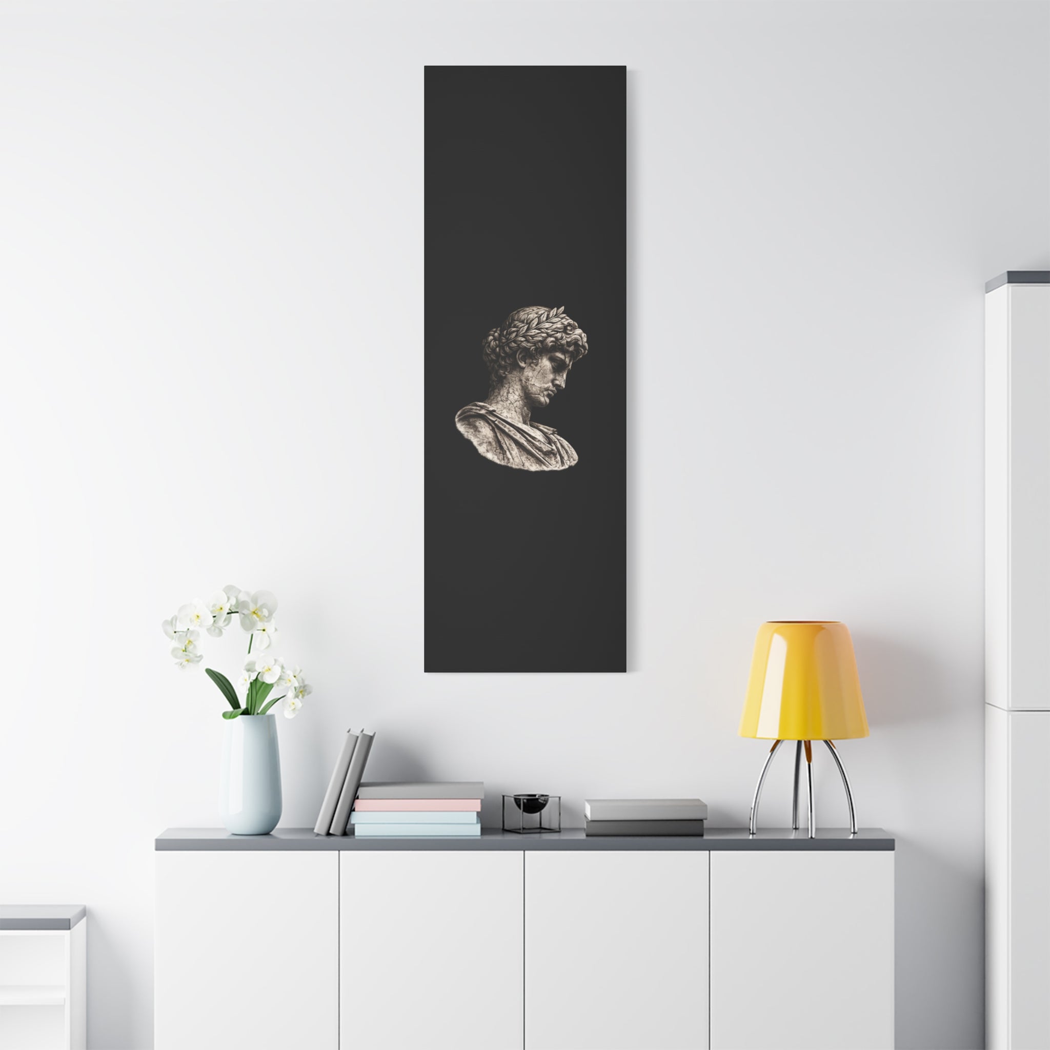 Classical Roman Bust Matte Canvas Wall Art — Stretched Gallery Canvas - Sculpted Heritage