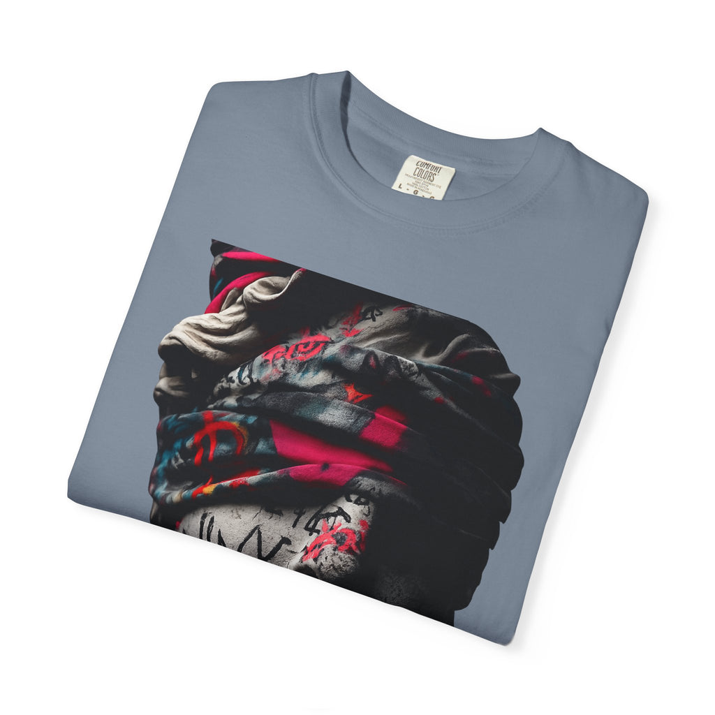 Sculpted Heritage T-Shirt — Street Art Blindfolded Bust Design - Sculpted Heritage