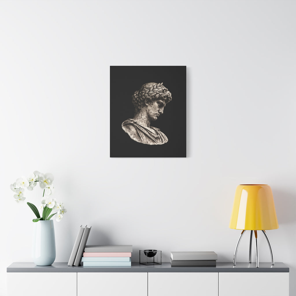 Classical Roman Bust Matte Canvas Wall Art — Stretched Gallery Canvas - Sculpted Heritage