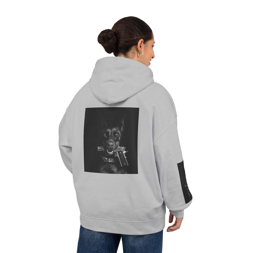 Moody Black Dog Photo Print Hoodie - Sculpted Heritage