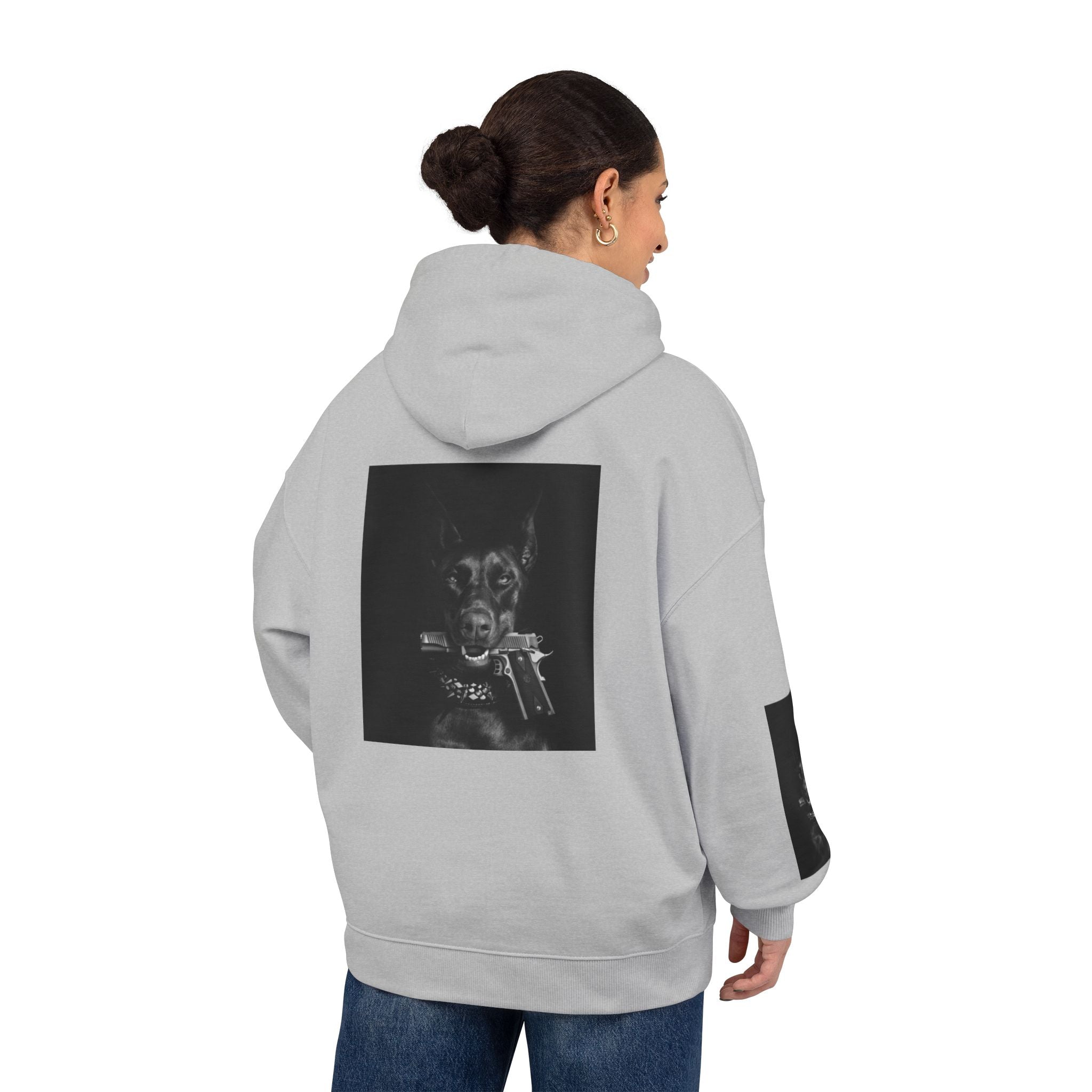 Moody Black Dog Photo Print Hoodie - Sculpted Heritage
