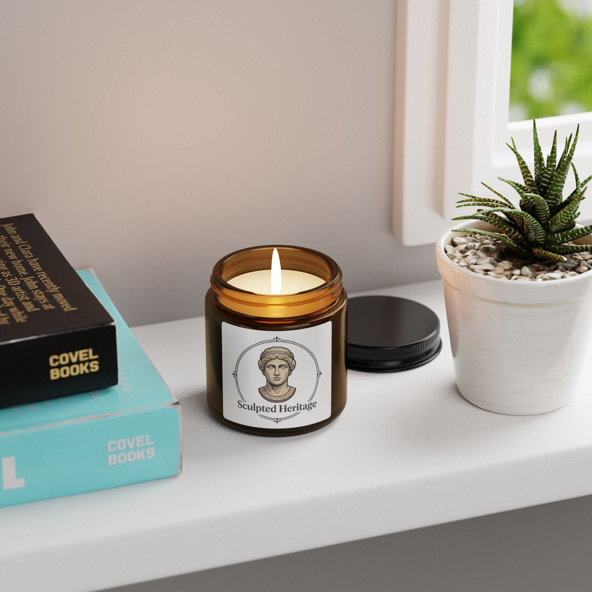 Scented Soy Candle (Multi-Size, Amber Jar) - Sculpted Heritage